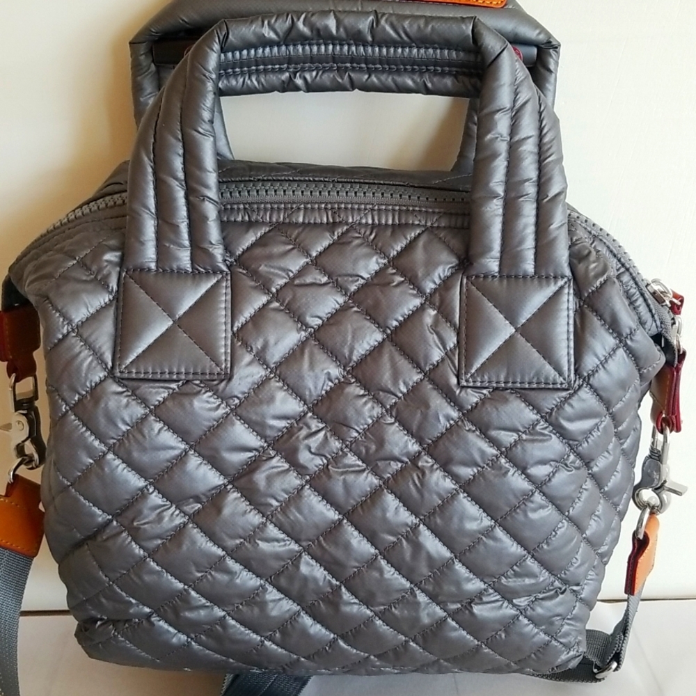 nwot MZ Wallace Steel (Dark Silver) Small Sutton Quilted Nylon Crossbody… - Picture 2 of 11